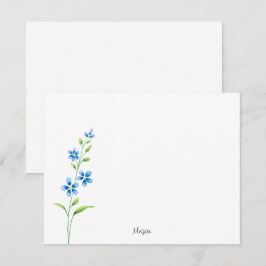 青い花 ノートカード (正面/裏面)