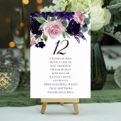 青い花 |パープルローズとピンクローズのゲスト名 テーブルナンバー