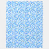 青い花 フリースブランケット (正面)