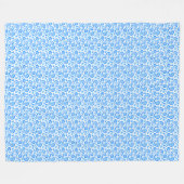 青い花 フリースブランケット (正面(横))