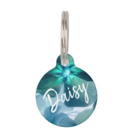 青い花 ペット　ネームタグ