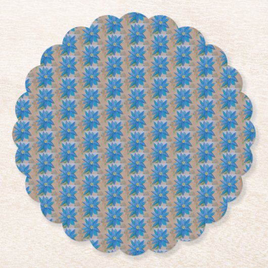 青い花 ペーパーコースター (正面)
