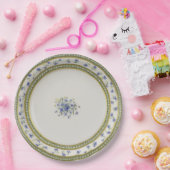 青い花 ペーパープレート (パーティー)