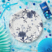 青い花 ペーパープレート (パーティー)