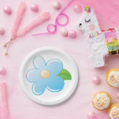 青い花 ペーパープレート (パーティー)