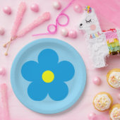 青い花 ペーパープレート (パーティー)