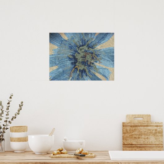 青い花 ポスター (キッチン)