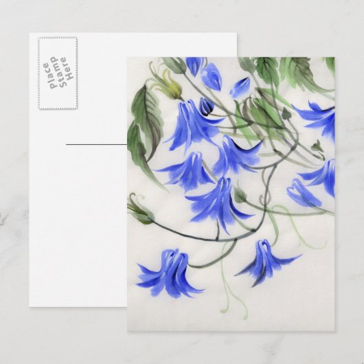青い花 ポストカード (正面/裏面)