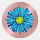 青い花 ラウンドシール (正面)
