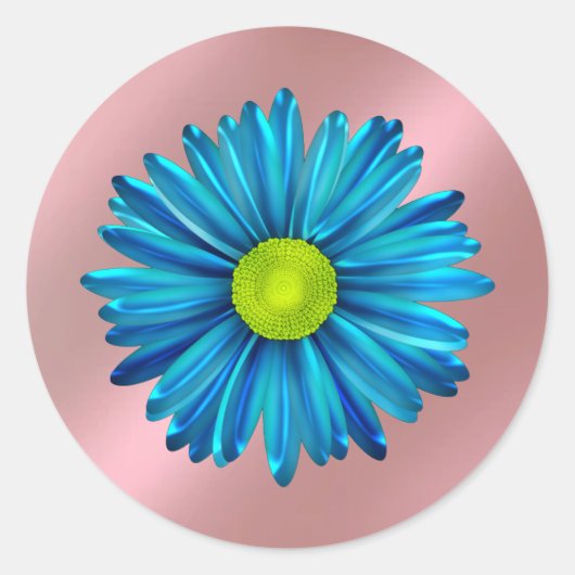 青い花 ラウンドシール (正面)