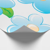 青い花 ラッピングペーパー