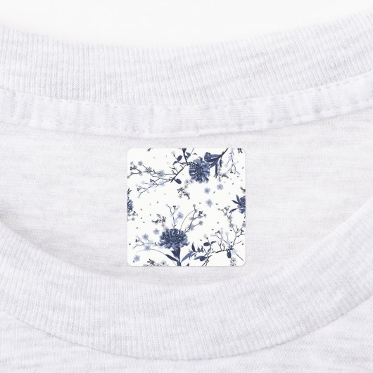 青い花 ラベル (貼付)