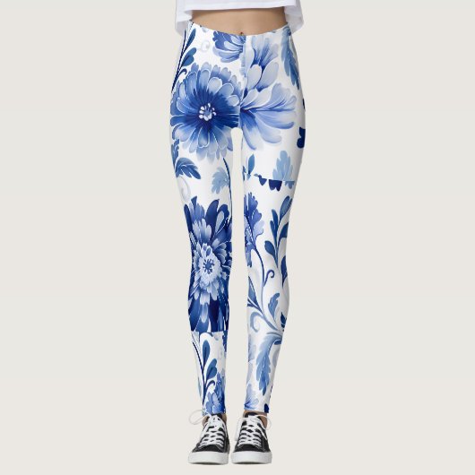 青い花 レギンス (正面)