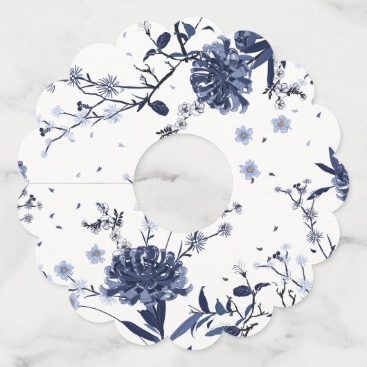 青い花 ワイングラスタグ (正面)