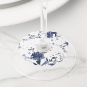 青い花 ワイングラスタグ (クローズアップ)