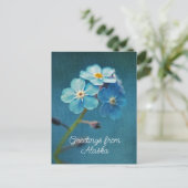 青い花 ワスレナグサ アラスカより愛をこめて ポストカード (スタンド正面)