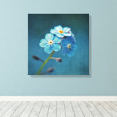 青い花 ワスレナグサ マクロ撮影 キャンバスプリント (インサイチュ (ウッドフロア))