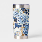 青い花 保温保冷タンブラー (背面)