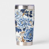 青い花 保温保冷タンブラー (正面)