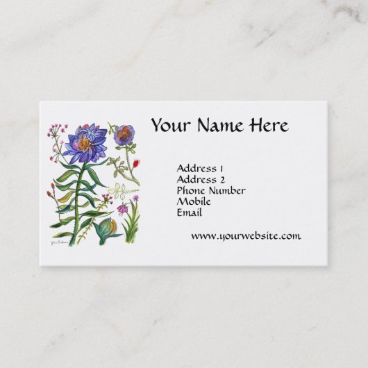 青い花 名刺 (正面)