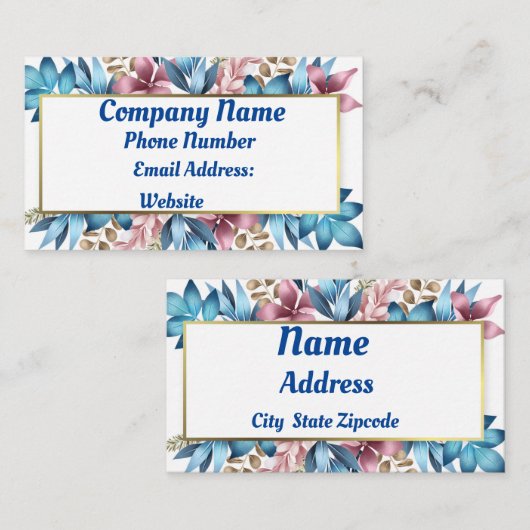 青い花 名刺 (正面/裏面)