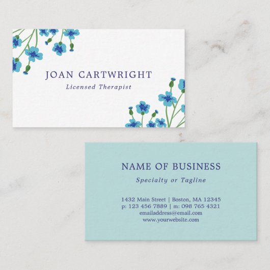 青い花 名刺 (正面/裏面)