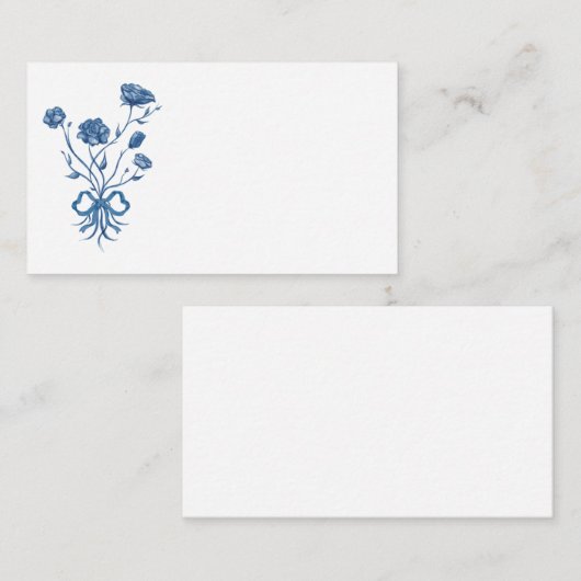 青い花(弓囲いカード付) エンクロージャーカード (正面/裏面)