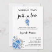 青い花　愛だけのシンプルな結婚式　 招待状 (正面)