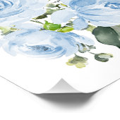 青い花、水彩花、少年の子供部屋 フォトプリント            (角)