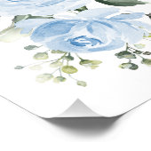 青い花、水彩花、少年の子供部屋 フォトプリント            (角)