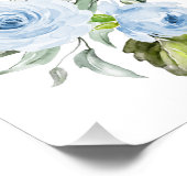 青い花、水彩花、少年の子供部屋 フォトプリント            (角)