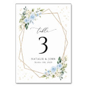 青い花，白い花，ぼほ，表の番号 テーブルナンバー (正面)