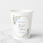 青い花，白い花，ボホ，ブライダルシャワー 紙コップ (裏面)