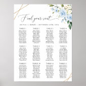 青い花，白い花，ボホ，座席表 ポスター (正面)