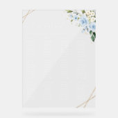 青い花、白い花、ボーホー、着席表 アクリルサイン (正面)