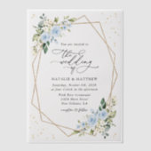 青い花，白い花，緑結婚, ベラム紙招待状 (正面)