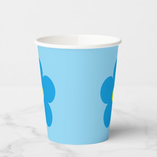 青い花 紙コップ (左)