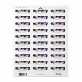 青い花 | 紫とピンクのガーランドアドレス ラベル (フルシート)