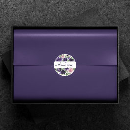 青い花 |紫とピンクのバラありがとう ラウンドシール