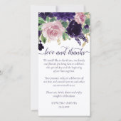 青い花 |紫とピンクのバラのフローラ写真 サンキューカード (正面)