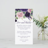 青い花 |紫とピンクのバラのフローラ写真 サンキューカード (スタンド正面)