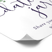 青い花 |紫とピンクのバラの日付ジャー ポスター (角)