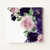 青い花 |紫とピンクのフォトゲストブック ノートブック (裏面)