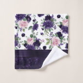 青い花 |紫とピンクのフローラきらめく バスタオルセット (ウォッシュタオル)