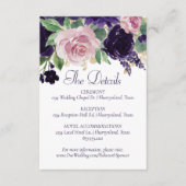 青い花 |紫とピンクのローズフローラ詳細 エンクロージャーカード (正面)