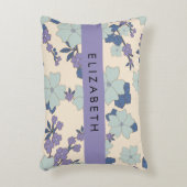 青い花,紫の花,フローラ,あなたの名前 アクセントクッション (正面(垂直))