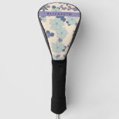 青い花，紫の花，フローラ，あなたの名前 ゴルフヘッドカバー (正面)
