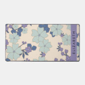 青い花,紫の花,フローラ,あなたの名前 デスクマット (正面)