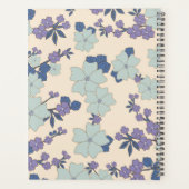 青い花，紫の花，フローラ，あなたの名前 プランナー手帳 (裏面)