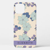 青い花,紫の花,フローラ,あなたの名前 Case-Mate iPhoneケース (裏面)